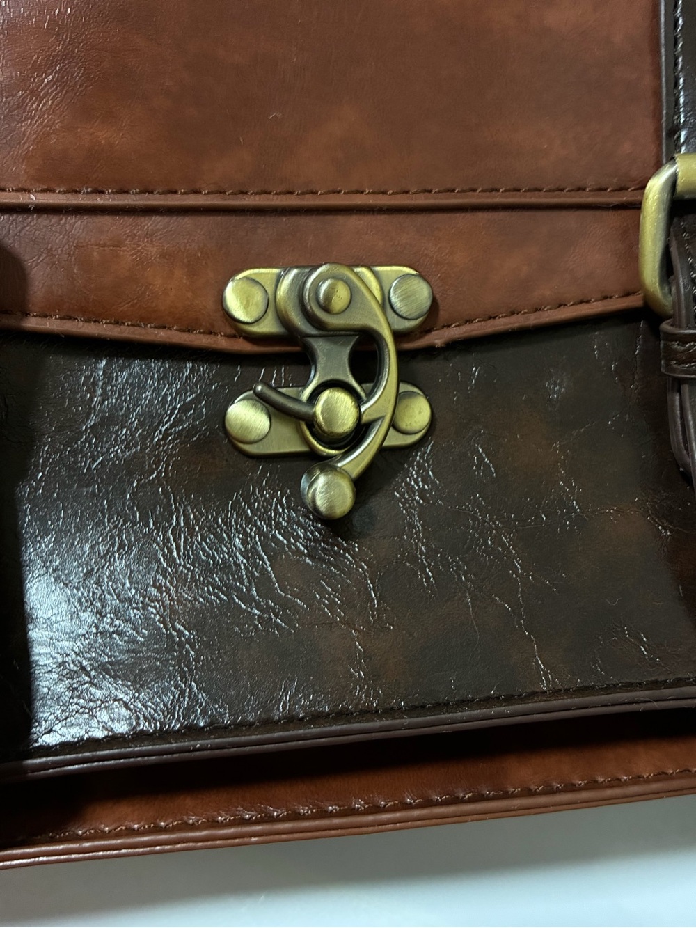 ECOSUSI Premium Vegan Pho Leather Purse Bag Satchel Snap Front Hook Retro Square - Picture 14 of 14